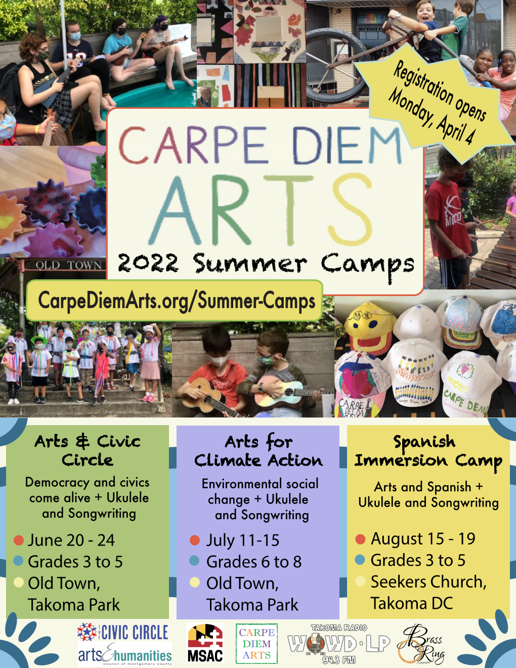 CDA 2022 Summer Camps Flier
