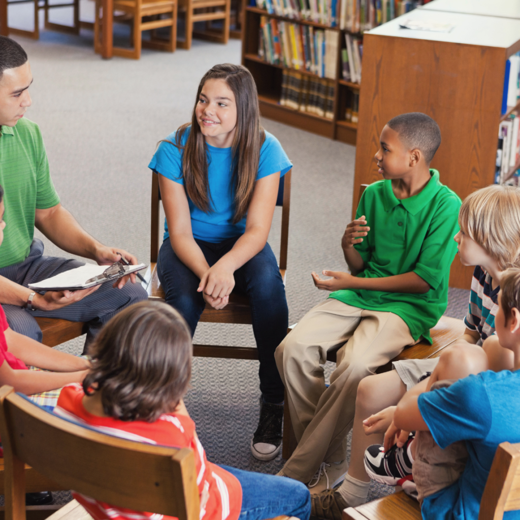 Teens in a circle