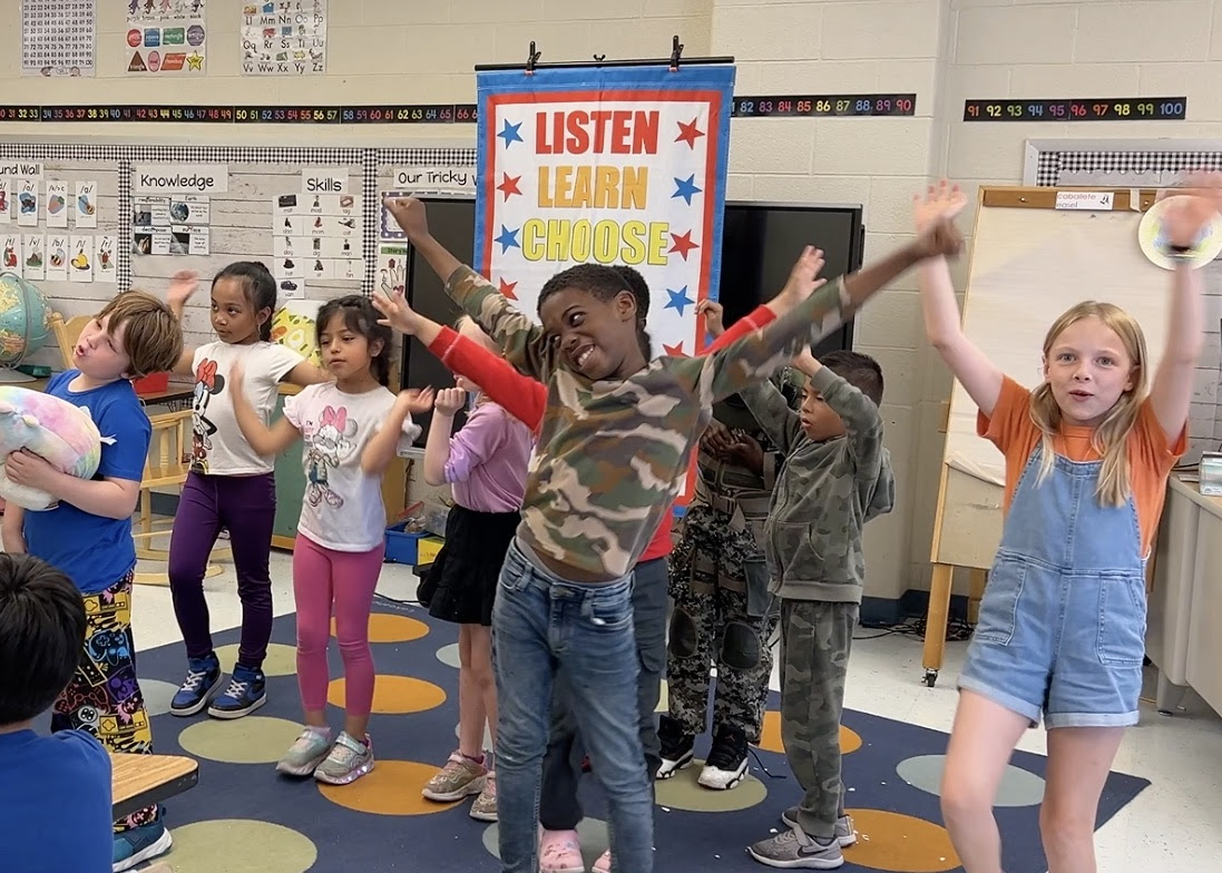 unnamed Arcola Elementary School students showcase their civic songs